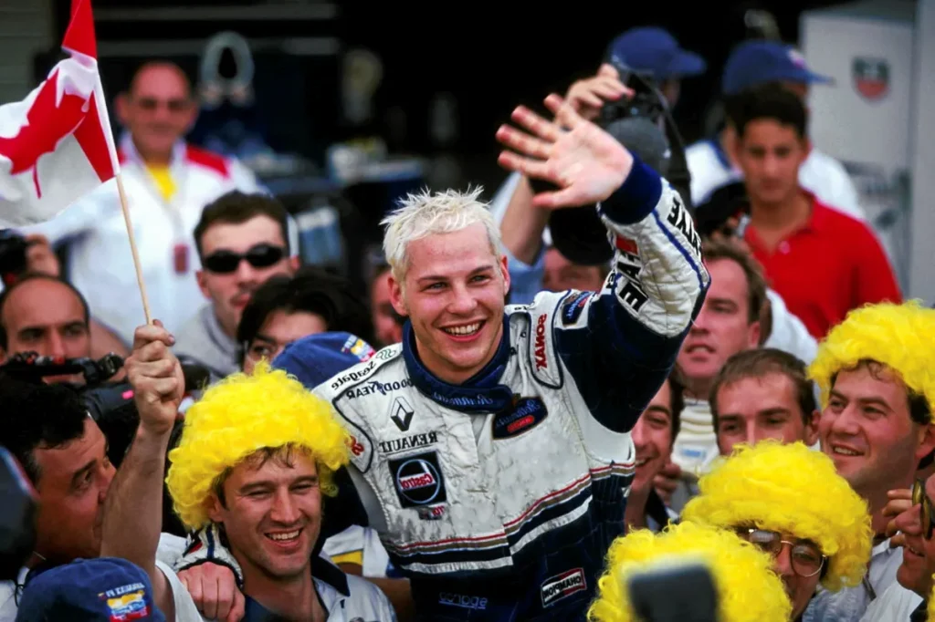 Jacques Villeneuve célebrant une victoire - Photo d'illustration de l'article Fortune Jacques Villeneuve