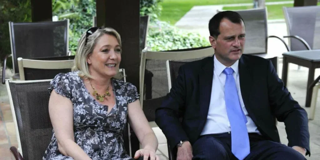 Marine Le Pen (Louis Chauffroy's mother) and Louis Aliot - Illustration of the article Fortune Louis Chauffroy