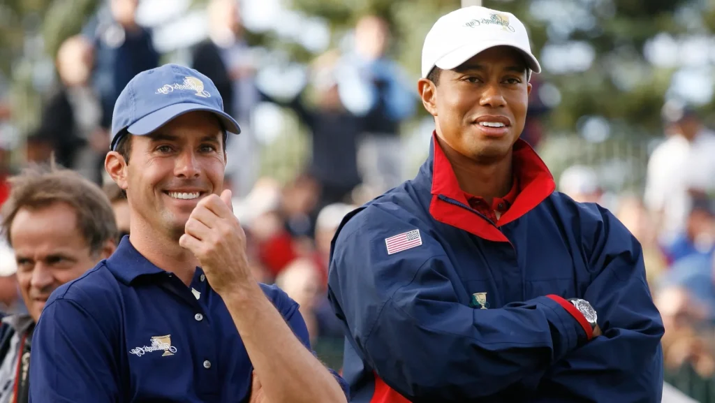 Mike Weir with Tiger Woods - Illustration photo from Fortune article Mike Weir