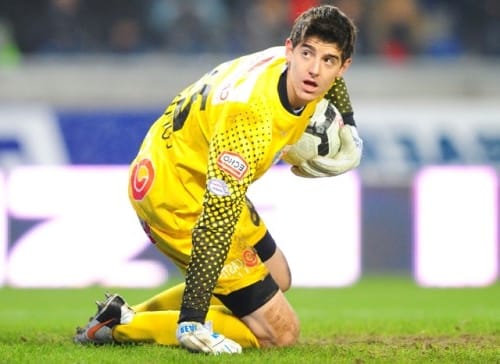 Thibaut Courtois with a soccer ball
