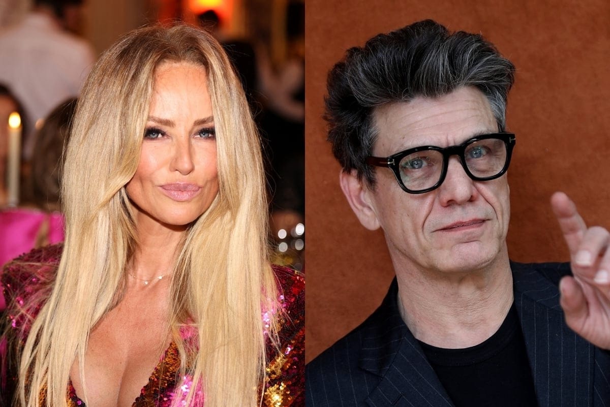 Foto von Adriana Karembeu und Marc lavione, die in Flammen stehen 