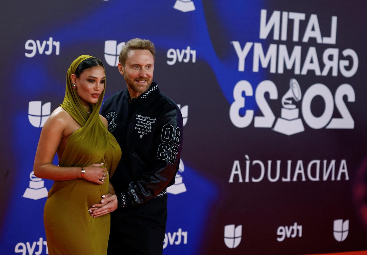 David Guetta mit seiner schwangeren Frau Jessica Ledon