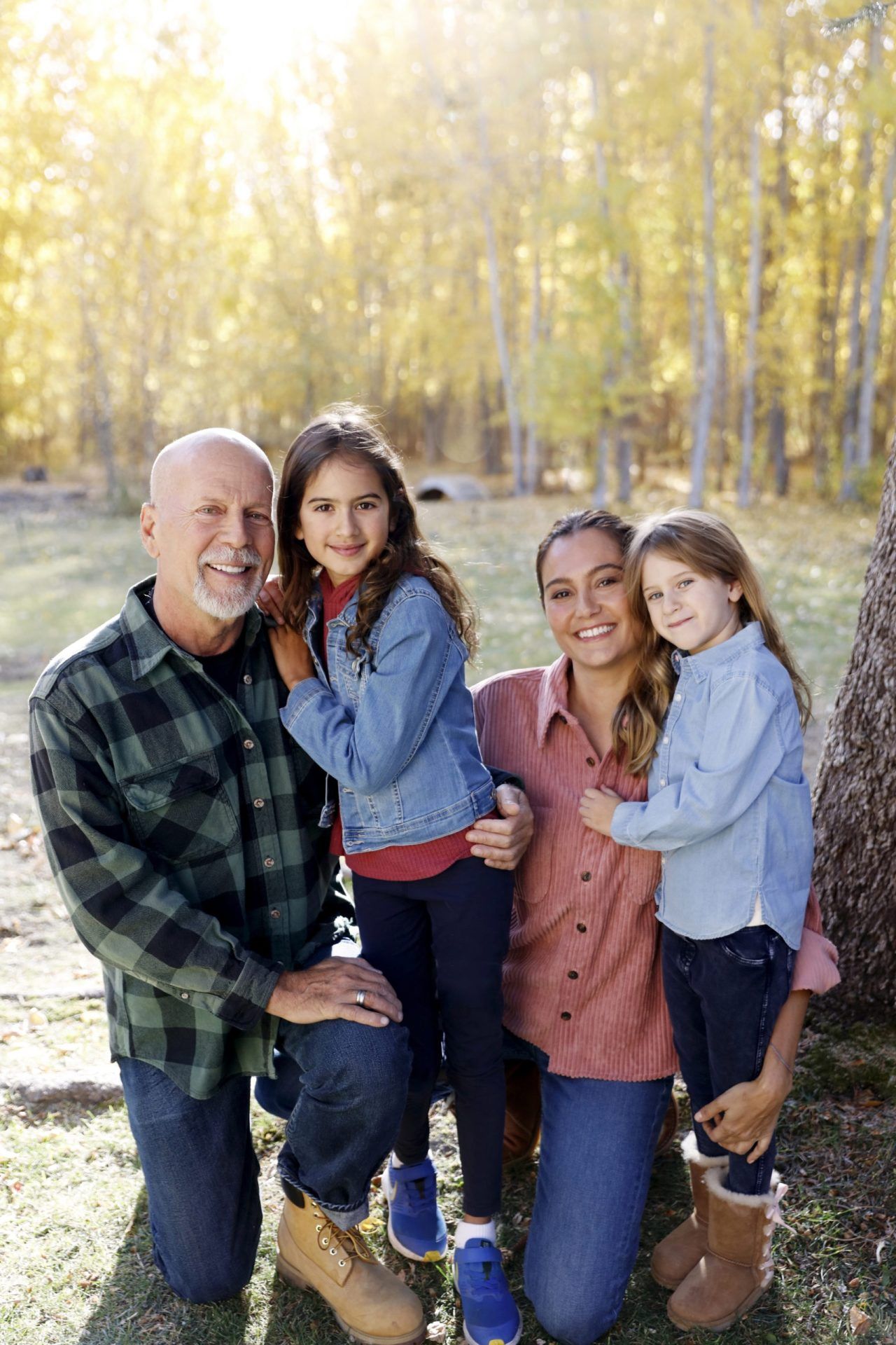 Bruce Willis and his new wife Emma heming and the girls and their fortune