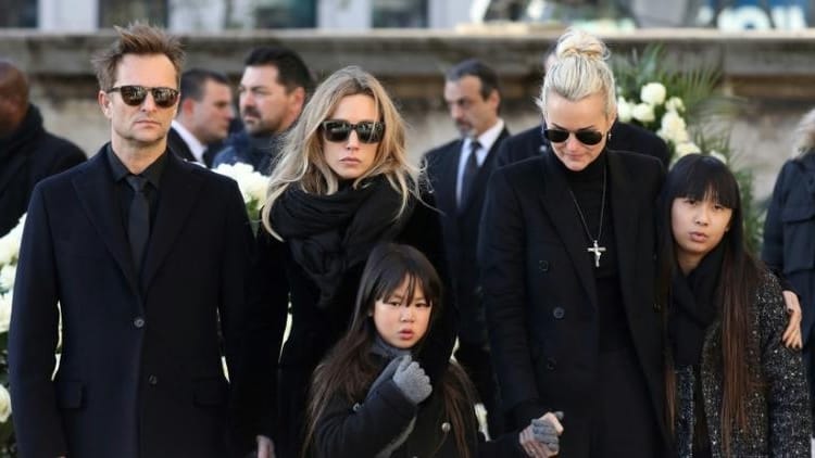 Laura Smet at the funeral of her father Johnny Hallyday