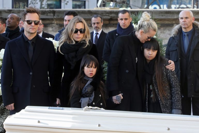 Funeral of David Hallyday's father