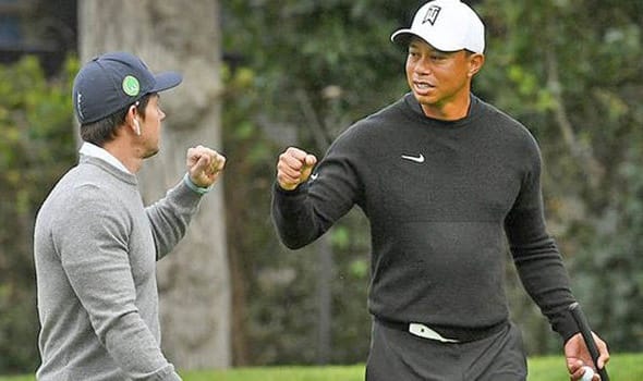 Mark Wahlberg with tiger woods