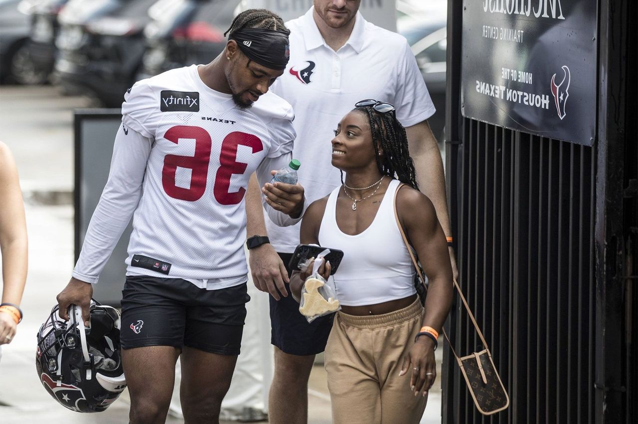 Simone Biles en haar man 