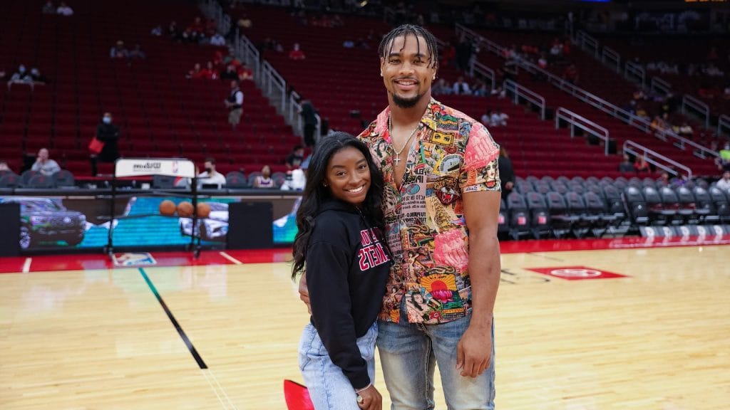 Simone Biles en haar man Johnathan Owens