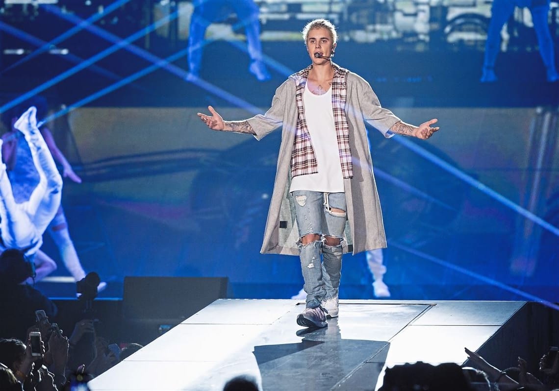Justin Bieber auf einem Konzert 