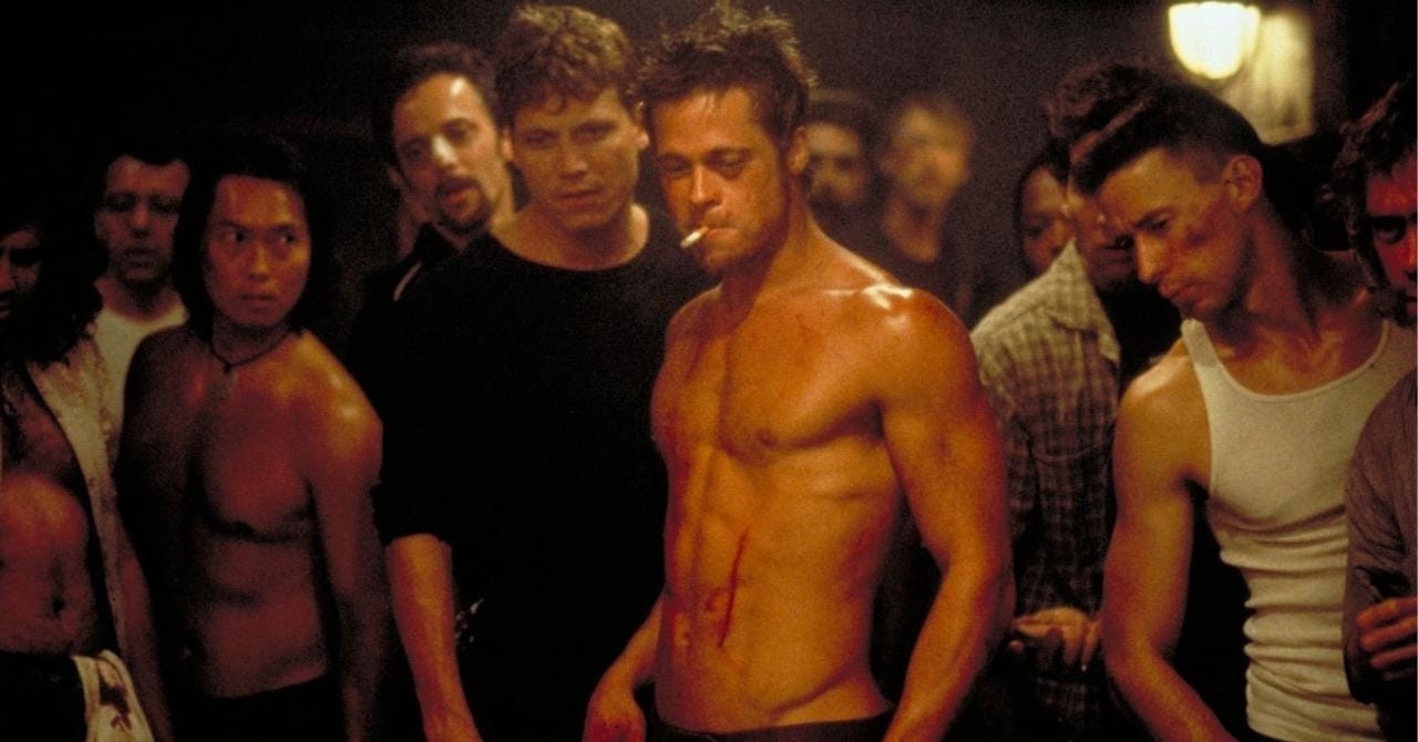 Nacktfoto von Brad Pitt in dem Film fight club