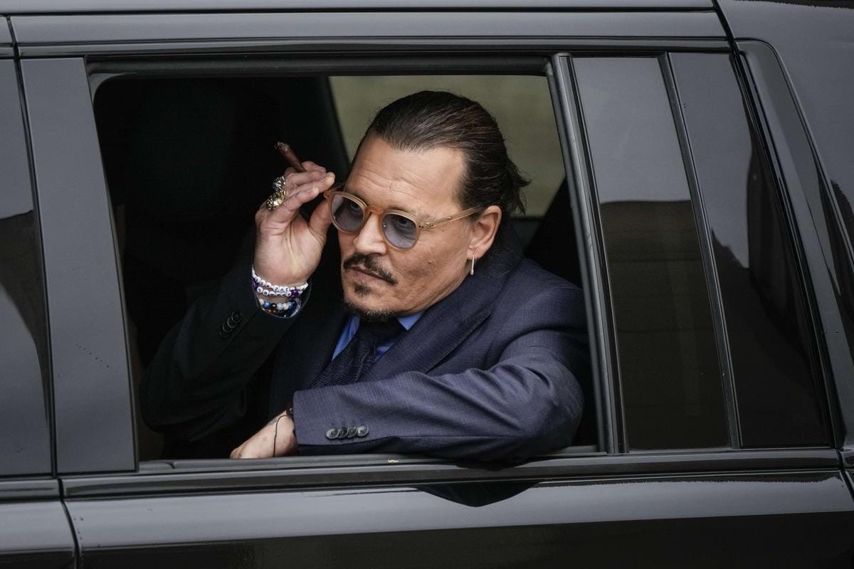 Johnny Depp in a car