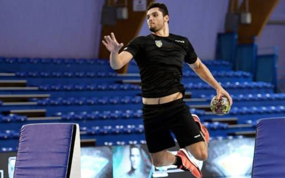 Florent Manaudou playing handball