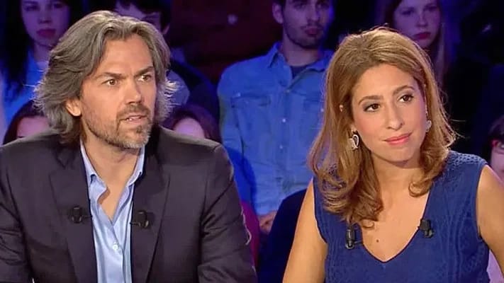 Aymeric Caron and Léa Salamé in On n'est pas couché - illustration of the article Aymeric Caron fortune