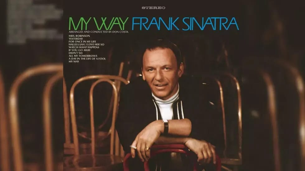 Cover of the hit "May Way" performed by American singer Frank Sinatra - Illustration of the Fortune article Jacques Revaux