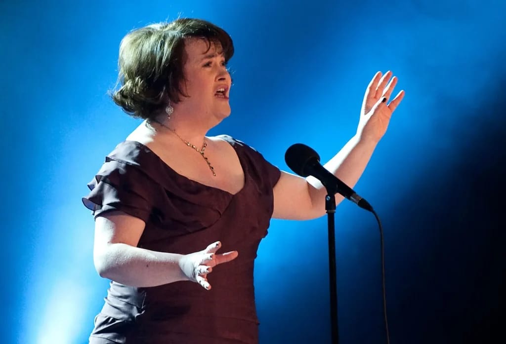 Susan Boyle on stage - Illustration of the article Susan Boyle Fortune