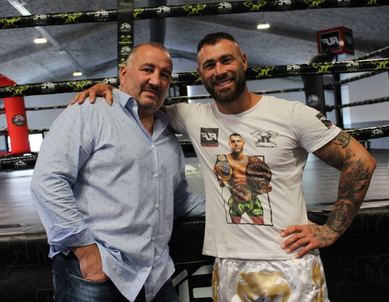 Fabrice Tiozzo, two-time world champion, preparing before an important fight.