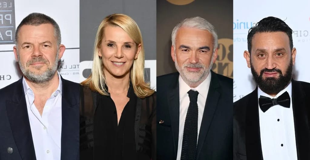 Éric Naulleau, Laurence Ferrari, Pascal Praud et Cyril Hanouna - Photo d'illustration de l'article Fortune Laurence Ferrari