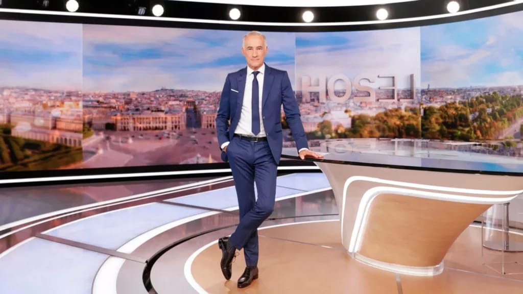 Gilles Bouleau in het 8 uur journaal op TF1 - Illustratie van het artikel Fortune Gilles Bouleau