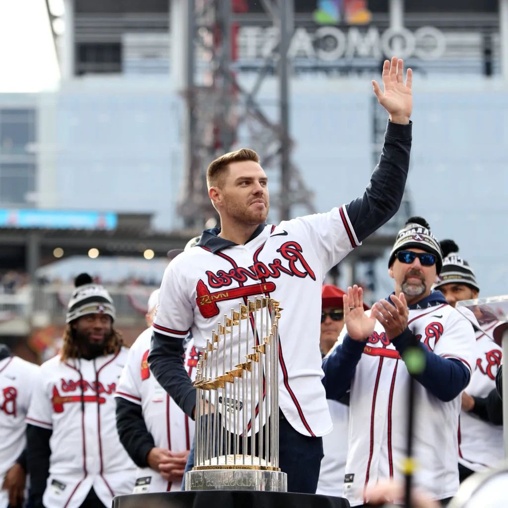 Freddie Freeman - Illustrationsfoto des Artikels Vermögen Freddie Freeman